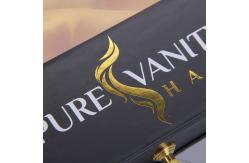 China Custom Luxury Wig Bundles Black Drawer Rigid Hair Extension Packaging Boxes supplier