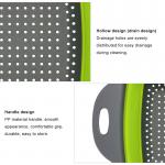 2-Piece Set Silicone Plastic Rectangle Storage Mesh Strainer Collapsible Colanders