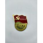 Safty Communist Lapel Pins Electroplate Diecasting Colour Filling for sale