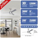 Sliver Dimming DC Motor 220V Modern LED Ceiling Fan Mute 6 Speeds