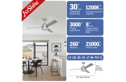China Sliver Dimming DC Motor 220V Modern LED Ceiling Fan Mute 6 Speeds supplier
