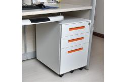 China Office Three Drawers Lockable Metal Filing Cabinet With 4 Casters supplier