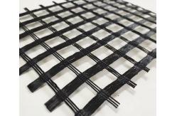 China Asphalt Reinforcement Bitumen Coated Fiberglass Biaxial Geogrid Landfill And Embankment Support supplier