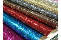 China Pu Leather Vinyl Fabric Glitter Effect Wallpaper Grade 3 With 3D Chunky Glitter supplier