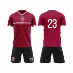 Breathable Custom Football Jerseys Soft Resist Moisture Wicking Red Football Shirt for sale