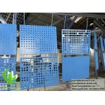 Exterior Solid Aluminum Wall Cladding Panel With Perforated Pattern PVDF blue color for sale