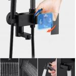 Rotation Matte Black Wall Mount 4way Rain Shower Faucets