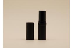 China Middle Convex Matt Black Slim Lipstick Tube Portable For Cosmetic Packaging supplier
