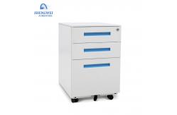China 3 Drawers A4 Folder  Mobile Metal File Storage Cabinet With Long Handle supplier