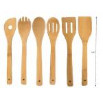 Non Stick Bamboo Kitchen Supplies Bamboo Wood Utensils 6 Pieces Set for sale
