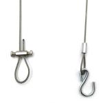 Custom Aircraft Cable Wire Rope Sling With Hooks And Cable Clamp Gripper For Hanging Fixture for sale