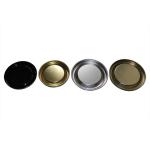 Various Size Gold / Silver / Black Metal Cap Tin Can Lid For Paper Can Packaging for sale