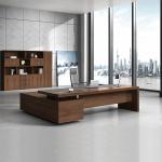 Brown Executive Desk Sets 900mm Wooden Office Desk With Cabinet​ for sale