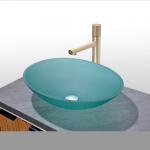 500*360*155mm Tempered Glass Sink With 45mm Drain Hole for sale