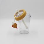 430ml Cartoon Design BPA Free Portable Plastic Water Bottles with Spout Straw for sale