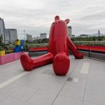 Shopping Centre Decoration Red Giant Fiberglass Rabbit Statue for sale