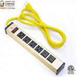Multi Outlet Desktop Power Strip With USB , Slim Power Bar With USB Charger for sale