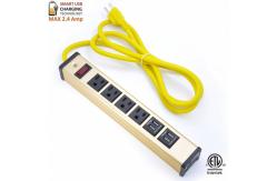 China Multi Outlet Desktop Power Strip With USB , Slim Power Bar With USB Charger supplier