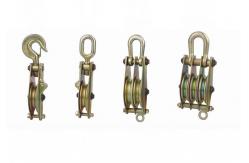 China 10KN Erect Line Tower Erection Tools Three Wheels Steel Hoisting Tackle supplier