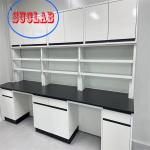 Rectangular Chemistry Modular Lab Bench Price with Customizable Dimension L*1500/750 W *800/850mm H Epoxy Resin Sink for sale