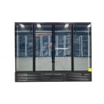 Plug In Heavy Duty Four Door Commercial Glass Door Display Freezer In Elegance Black for sale