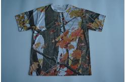 China Round Neck Custom Printed T Shirts Full Sublimated Polyester With Camouflage supplier