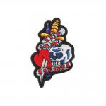 100% Embroidery Badge Iron On Patches Uniform Skull Logo Armband For Hats Jacket for sale