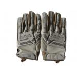 Tactical Brown Combat Gloves Durable Leather  Reinforced Knuckle Protection for sale