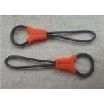 Debossed Logo Irregular Shape Rope Rubber Zipper Puller For Mountain Climbing Bags for sale