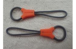China Debossed Logo Irregular Shape Rope Rubber Zipper Puller For Mountain Climbing Bags supplier
