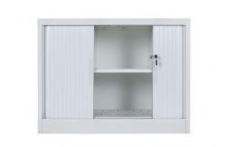China Vertical Double Drawer White  Roller Shutter Door Filing Cabinets supplier
