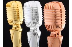 China Microphone Design Custom Trophy Awards Resin Material Made For Musical Activities supplier