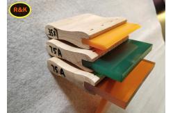 China Yellow Screen Printing Squeegee Blades Wooden Handle 75A 40cm Length supplier