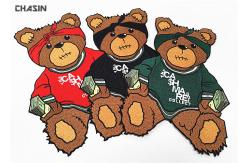 China Custom Iron - On Backing Bear Logo Clothing Embroidery Patches Large Size supplier