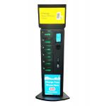 Electronic Password Lock Commercial Cell Phone Charging Stations Big Touch Screen Advertising Function for sale