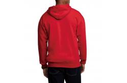 China Customized Fashionable Cotton Polyester Red Full Zipper Mens Hoodies Jackets with Pocket supplier