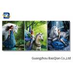 Beautiful Wall Hanging Picture Of Beautiful Girl And Animal With Frame 30x40cm Size for sale