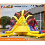 Funny Commercial Inflatable Slide For Kids , Three Lane Inflatable Dry Slide