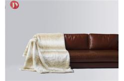 China Soft Cream Rabbit Throw Faux Fur Blanket Rectangular Winter Custom Logo supplier