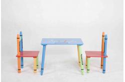 China Childrens Wooden Crayon Themed Table And Chair Set , Easy to Assemble supplier