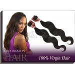 Natural Black Virgin Human Hair Extensions , 22'' Body Wave for sale