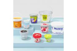 China 300ml PP Plastic Beverage Chocolate Spread Food Sauces Pack Buckets Customized IML Container supplier