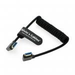 8K 2.1 HDMI High Speed Braided Coiled Cable Left Angle To Right Angle For Atomos Ninja V Portkeys BM5 Monitor for sale