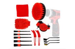 China 10cm Red Power Drill Brush For Car Detailing Scrubber Set 350g supplier