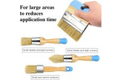 China 4 Pieces Chalk Paint Brush Wood Chalk And Wax Brushes Natural Stencil Brushes supplier