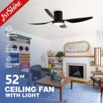 LED Lighting Type Smart Ceiling Fan With Light Dc Motor Energy Saving Dimmable Metal and Plastic Blades for sale