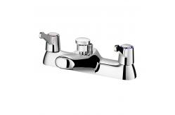 China Scratch Proof Polished Double Handle Bathtub Faucet Centerset Lavatory Faucet supplier