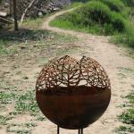 Rustic Red Corten Steel Fire Pits Furnaces 3mm Thickness Assembly Required for sale