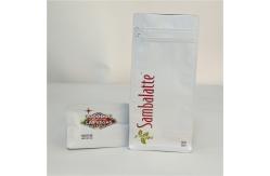 China Degassing Valve Matte Coffee Pouch 110mic CMYK MOPP Flat Bottom Zipper Bag supplier