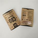 Resealable Plastic Pouches Packaging CBD Eco Friendly Kraft Paper Bags Aluminum Foil Inside
